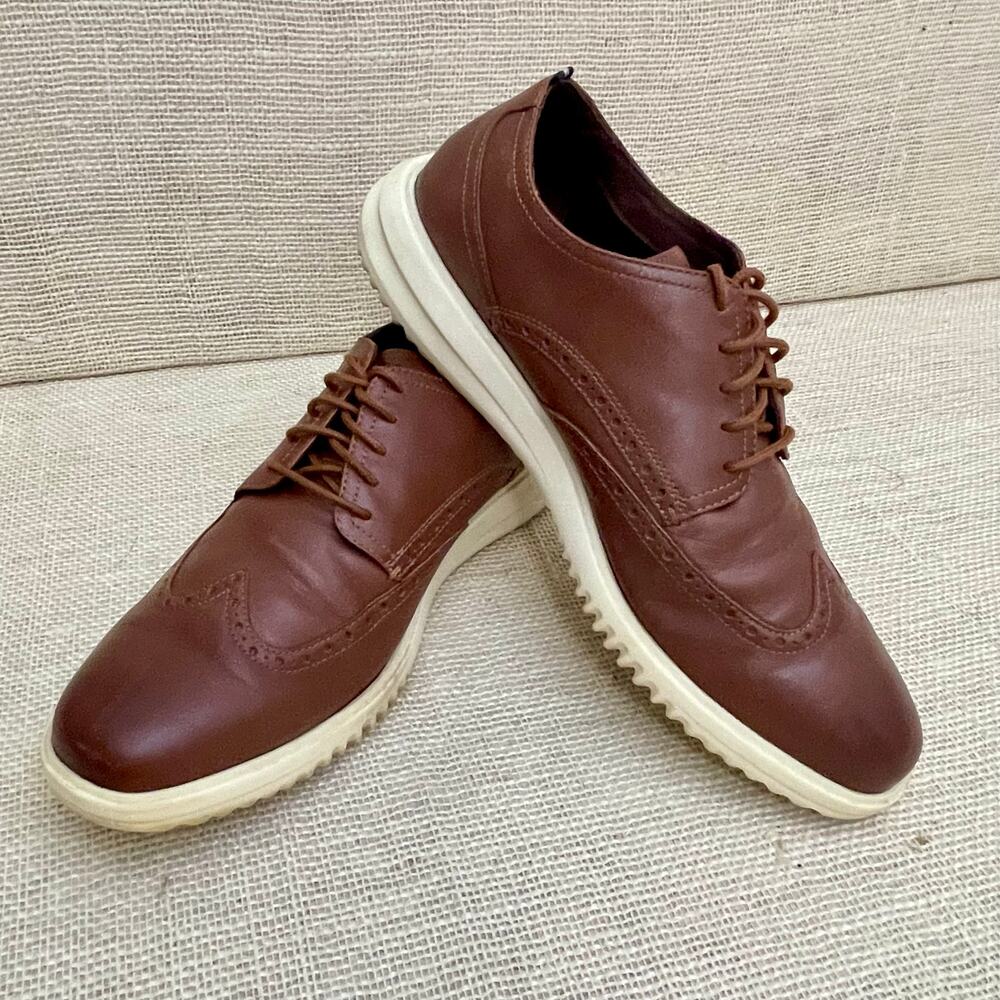 Men's Brown Leather Wingtip Dress Sneakers